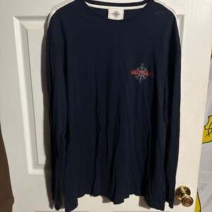 Nautica Navy Blue Long Sleeve Graphic Tee, Men's XL — Nautical Streetwear